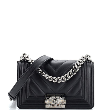 Chanel Boy Flap Bag Chevron Lambskin Small
