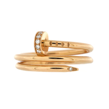 Cartier Juste un Clou Double Ring 18K Rose Gold and Diamonds Small