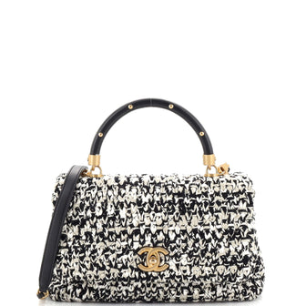 Chanel Coco Top Handle Bag Crochet with Lambskin Small