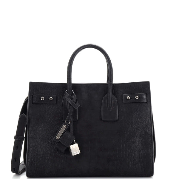 Saint Laurent Sac de Jour Souple Bag Crocodile Embossed Leather