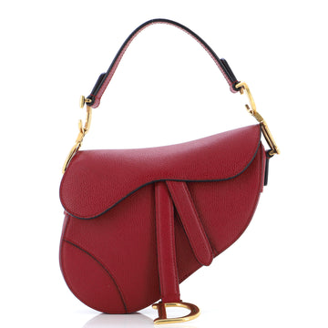 Christian Dior Saddle Handbag Leather Mini