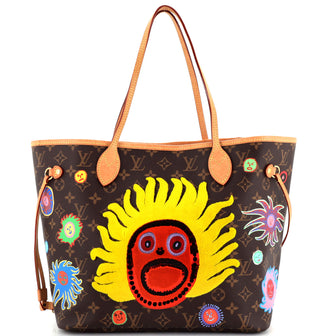 Louis Vuitton Neverfull NM Tote Yayoi Kusama Faces Monogram Canvas MM