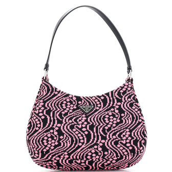 Prada Cleo Shoulder Bag Jacquard Knit Medium