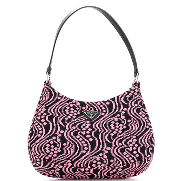 Prada Cleo Shoulder Bag Jacquard Knit Medium
