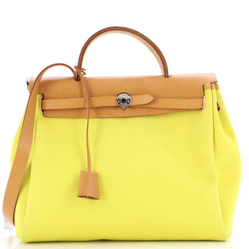 Hermes Herbag Zip Leather and Toile 31