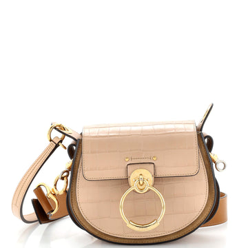 Chloe Tess Bag Crocodile Embossed Leather Small