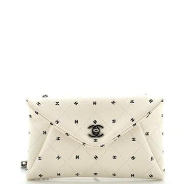 Chanel CC Envelope Chain Clutch Printed Lambskin