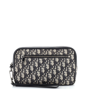 Christian Dior Toiletry Wristlet Pouch Oblique Canvas