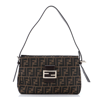 Fendi Vintage Pocket Shoulder Bag Zucca Canvas Small