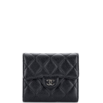 Chanel CC Compact Classic Flap Wallet Quilted Caviar