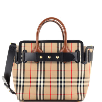 Burberry Belt Tote Vintage Check Canvas Small