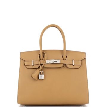 Hermes Birkin Sellier Bag Brown Epsom with Palladium Hardware 30