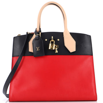 Louis Vuitton City Steamer Handbag Leather MM