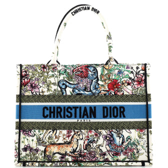Christian Dior Book Tote Embroidered Canvas Medium
