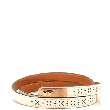 Hermes Kelly Garden Party Belt Perforated Leather Thin