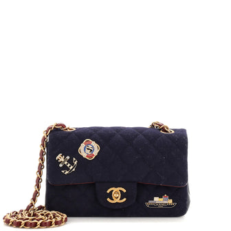 Chanel Paris-Hamburg Charms Classic Single Flap Bag Quilted Wool and Lambskin Mini