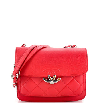 Chanel CC Box Flap Bag Quilted Caviar Mini