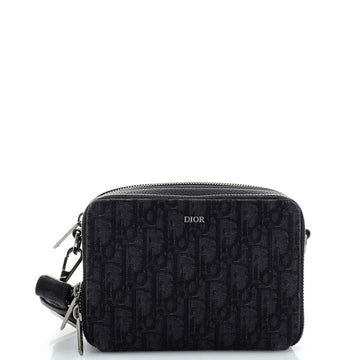 Christian Dior Double Zip Crossbody Pouch Oblique Canvas