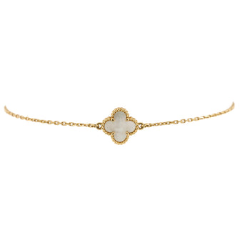 Van Cleef & Arpels Sweet Alhambra Bracelet 18K Yellow Gold and Mother of Pearl