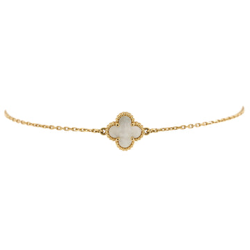 Van Cleef & Arpels Sweet Alhambra Bracelet 18K Yellow Gold and Mother of Pearl
