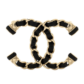 Chanel CC Chain Brooch Metal and Lambskin
