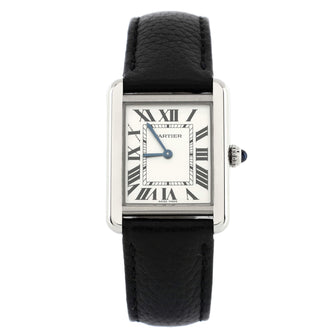 Cartier Tank Solo Quartz Watch Stainless Steel and Leather 24