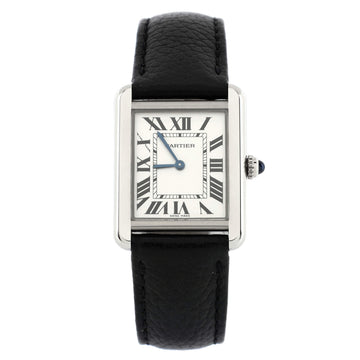 Cartier Tank Solo Quartz Watch Stainless Steel and Leather 24