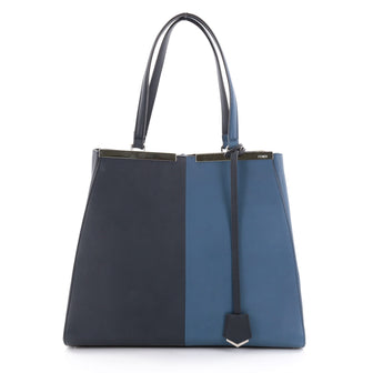 Fendi Bicolor 3Jours Handbag Leather Large Blue 2420201