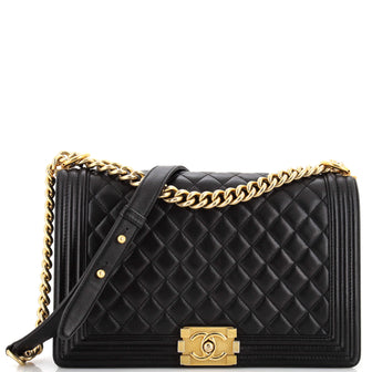 Chanel Boy Flap Bag Quilted Lambskin New Medium