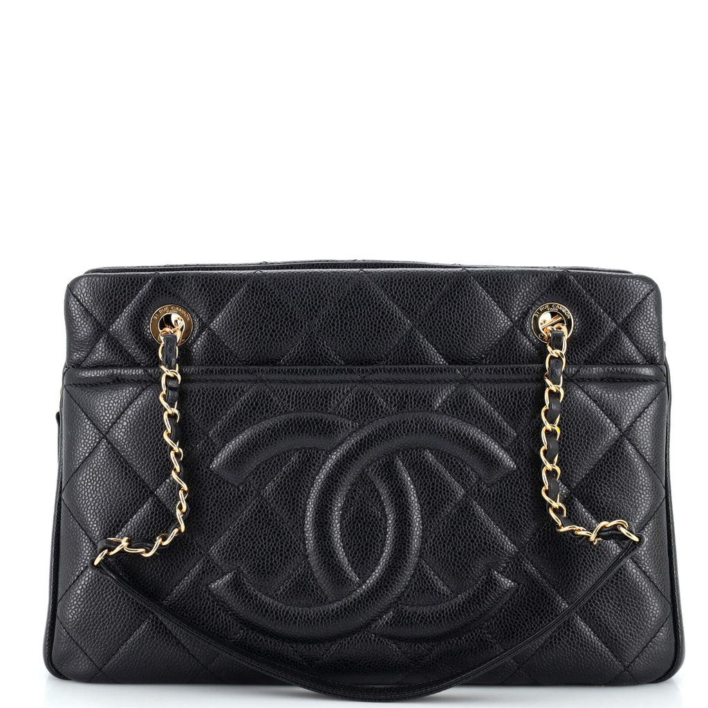 Chanel Timeless CC Shopping Tote Quilted Caviar Medium Black 2420891