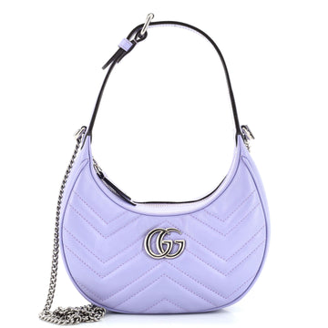 Gucci GG Marmont Half Moon Hobo Leather Mini