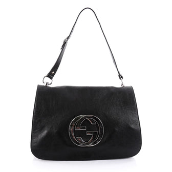 Gucci Blondie Flap Shoulder bag Leather Medium Black 2421101