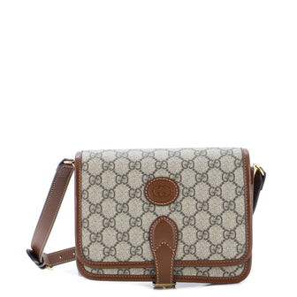 Gucci Interlocking G Patch Messenger Bag GG Coated Canvas Mini