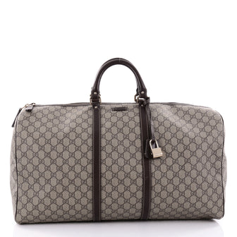 Gucci Carry On Convertible Duffle Bag GG Coated Canvas Brown 2421902