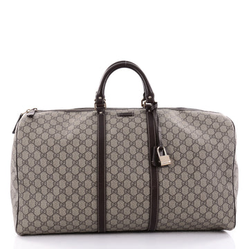 Gucci Carry On Convertible Duffle Bag GG Coated Canvas Brown 2421902