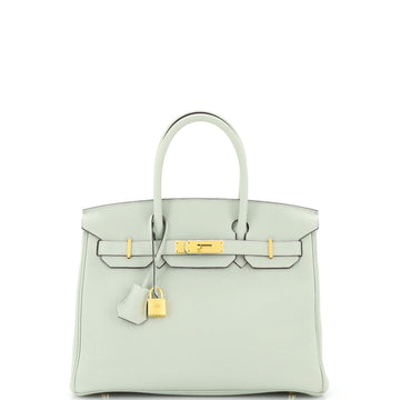Hermes Birkin Handbag Grey Togo with Gold Hardware 30