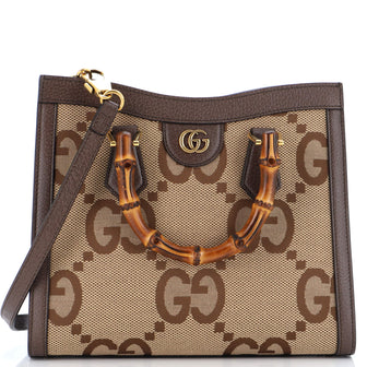 Gucci Diana NM Bamboo Handle Tote Jumbo GG Canvas Small