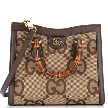 Gucci Diana NM Bamboo Handle Tote Jumbo GG Canvas Small