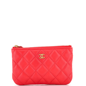 Chanel Zipped Pouch Quilted Lambskin Mini