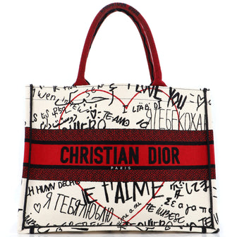 Christian Dior DiorAmour Book Tote Graffiti Printed Canvas Medium