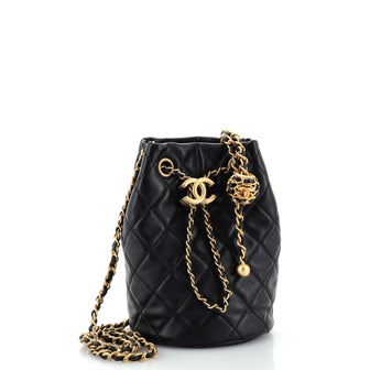 Chanel Pearl Crush Bucket Bag Quilted Lambskin