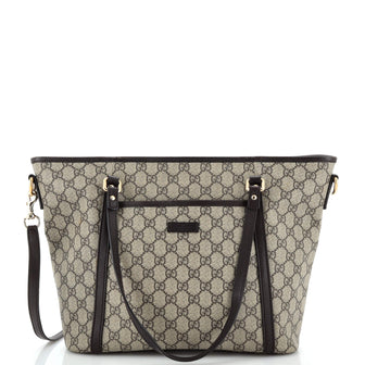 Gucci Front Pocket Convertible Tote GG Coated Canvas Medium