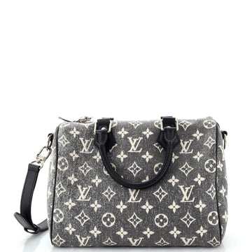 Louis Vuitton Speedy Bandouliere Bag Monogram Jacquard Denim 25