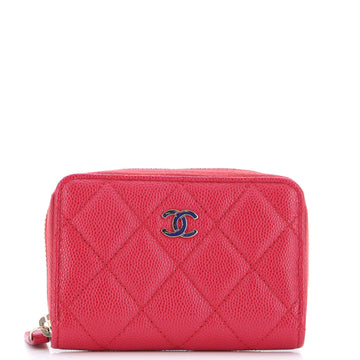 Chanel CC Zip Coin Purse Quilted Caviar Small