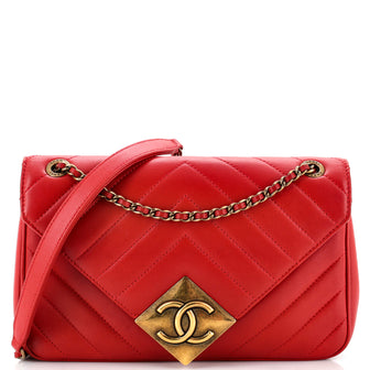 Chanel Pyramid CC Flap Bag Chevron Lambskin Small