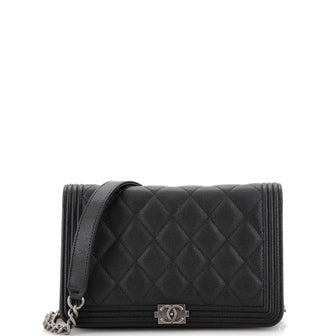 Chanel Boy Wallet on Chain Quilted Caviar