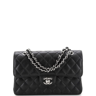 Chanel Classic Double Flap Bag Quilted Caviar Small