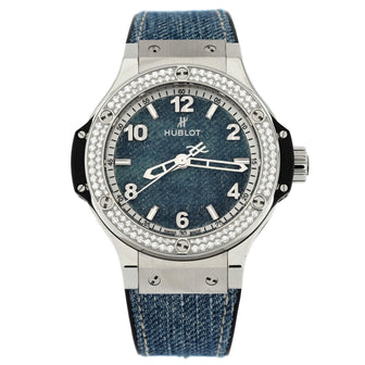 Hublot Big Bang Jeans Quartz Watch Stainless Steel and Rubber with Diamond Bezel 38