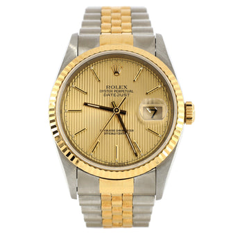 Rolex Oyster Perpetual Datejust Automatic Watch Stainless Steel and Yellow Gold 36