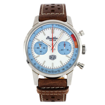Breitling Top Time Deus Chronograph Automatic Watch Stainless Steel and Leather 41